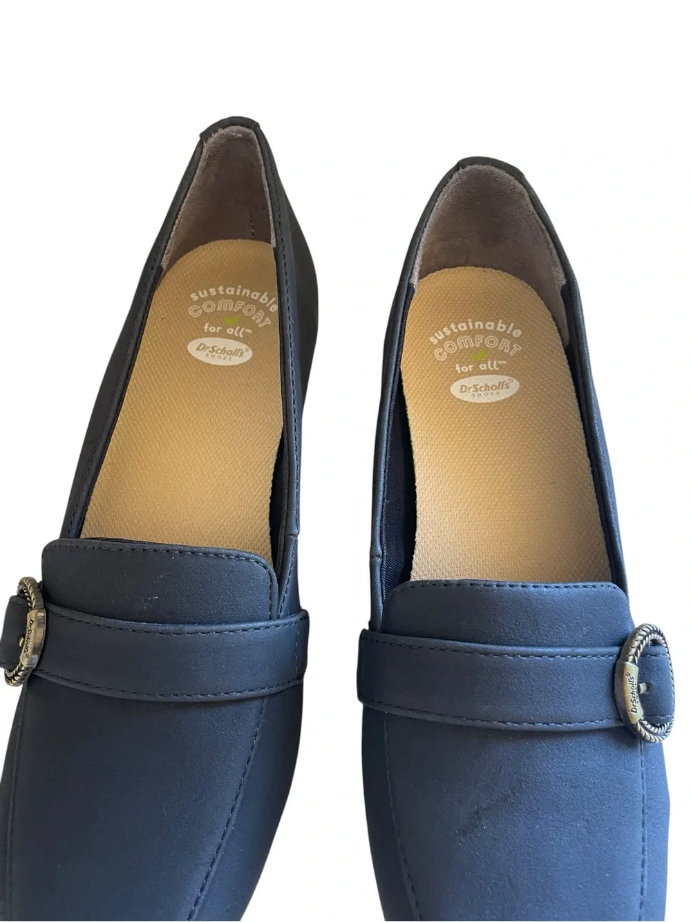 Dr. Scholl's Brooke Black Wedge Loafer with Decorative Ring Accent Size 7 NEW